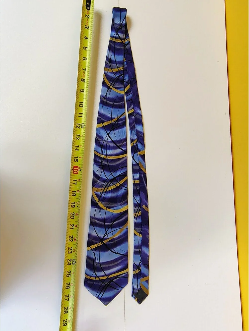 Vtg J Garcia Jerry Garcia Tie Birthday Collection Thirty-Seven Blue Gold Silk